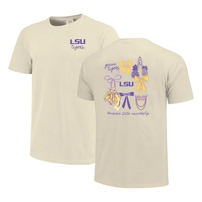 Unisex Image One Natural LSU Tigers Comfort Colors Coquette T-Shirt