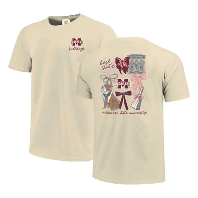 Unisex Image One Natural Mississippi State Bulldogs Comfort Colors Coquette T-Shirt