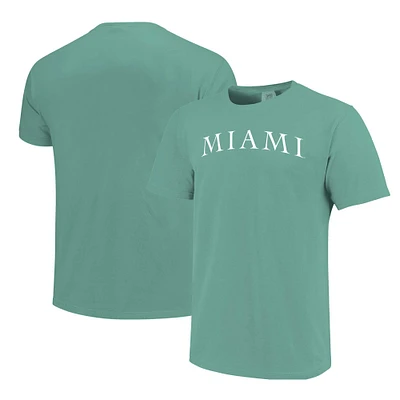 Unisex  Light Green Miami Hurricanes Comfort Colors Fashion Color Arch T-Shirt