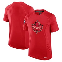 Men's Fanatics Red Canada 2025 4 Nations Face-Off Authentic Pro Tech T-Shirt