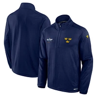 Men's Fanatics Navy Sweden 2025 4 Nations Face-Off Authentic Pro Quarter-Zip Jacket