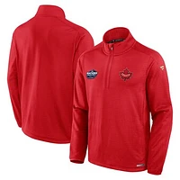 Men's Fanatics Red Canada 2025 4 Nations Face-Off Authentic Pro Quarter-Zip Jacket