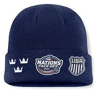 Men's Fanatics Navy 2025 4 Nations Face-Off Cuffed Knit Hat