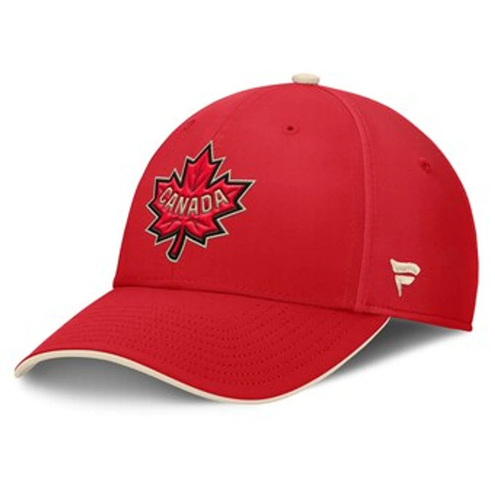 Men's Fanatics Red Canada 2025 4 Nations Face-Off Stretch Fit Hat