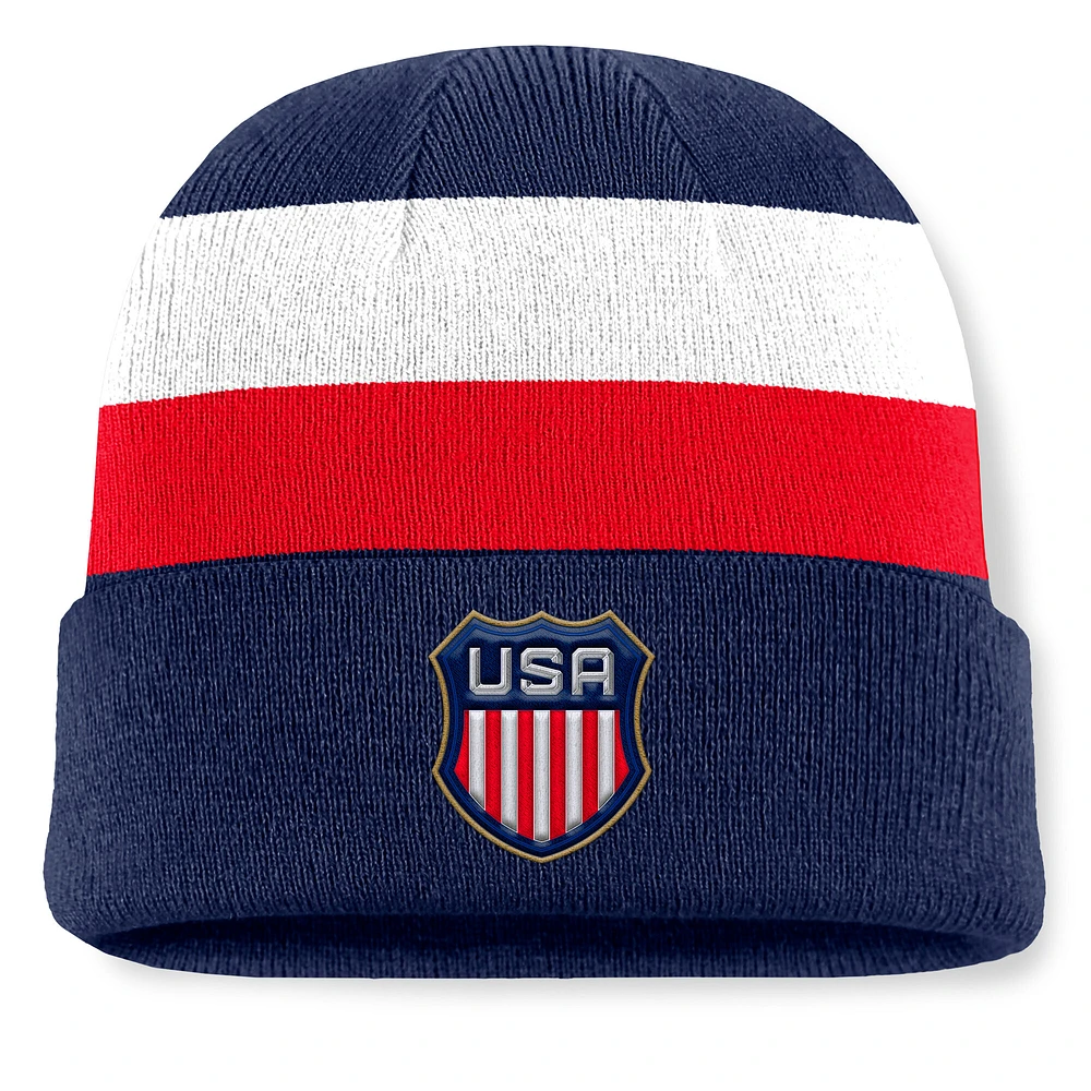 Men's Fanatics Navy USA 2025 4 Nations Face-Off Team Cuffed Knit Hat