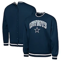 Men's G-III Sports by Carl Banks Navy Dallas Cowboys Adaptive Blocker Fleece Pullover Sweatshirt