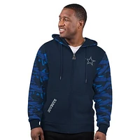 Men's Starter Navy Dallas Cowboys Thursday Night Gridiron Full-Zip Hoodie