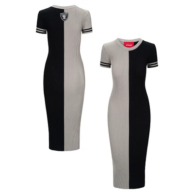 Women's STAUD  Silver/Black Las Vegas Raiders Colleen Dress