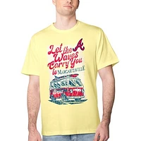 Men's Margaritaville Yellow Atlanta Braves Bus Waves Graphic T-Shirt
