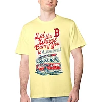 Men's Margaritaville Yellow Boston Red Sox Bus Waves Graphic T-Shirt