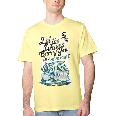 Men's Margaritaville Yellow Chicago White Sox Bus Waves Graphic T-Shirt