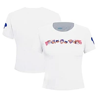 Women's Freeze Max White Mickey & Friends Babydoll Cropped T-Shirt