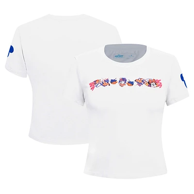 Women's Freeze Max White Mickey & Friends Babydoll Cropped T-Shirt