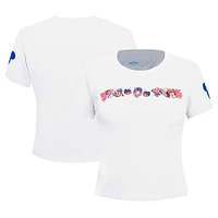Women's Freeze Max White Mickey & Friends Babydoll Cropped T-Shirt