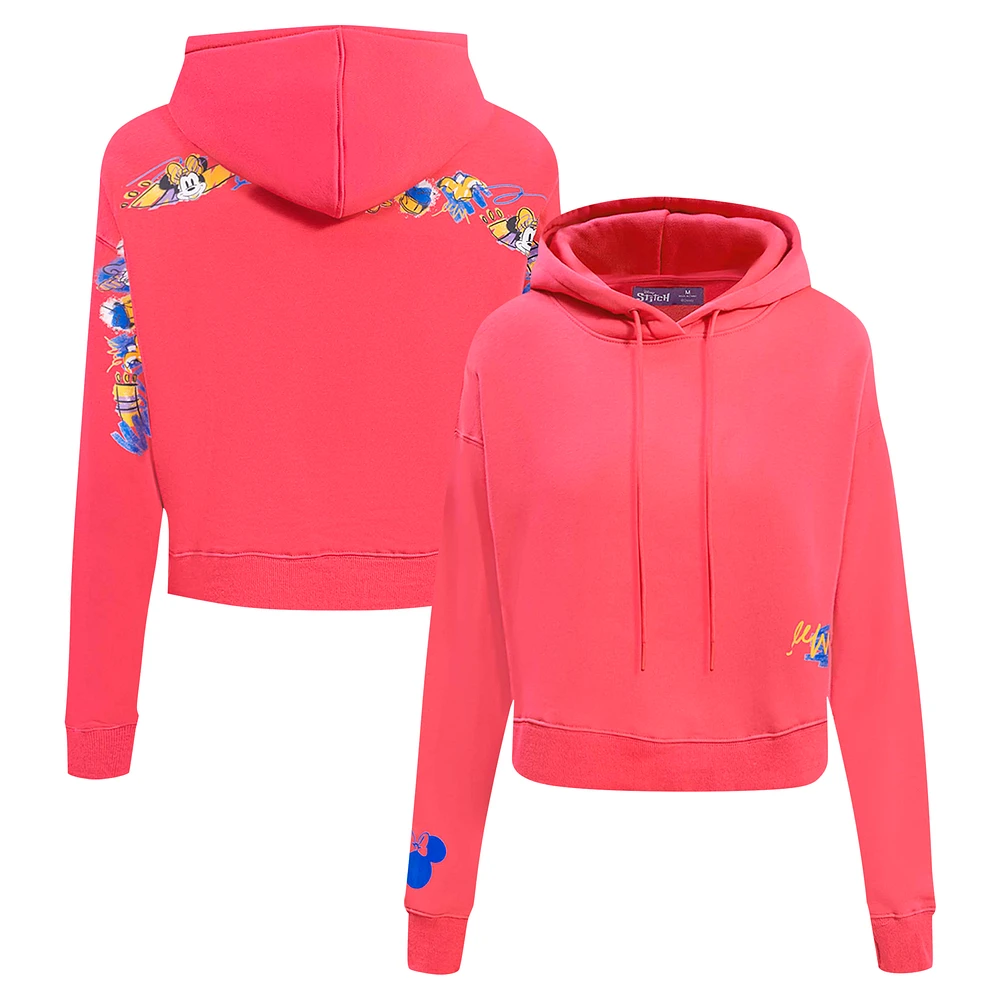 Women's Freeze Max Pink Mickey & Friends Minnie and Daisy Cropped Pullover Hoodie