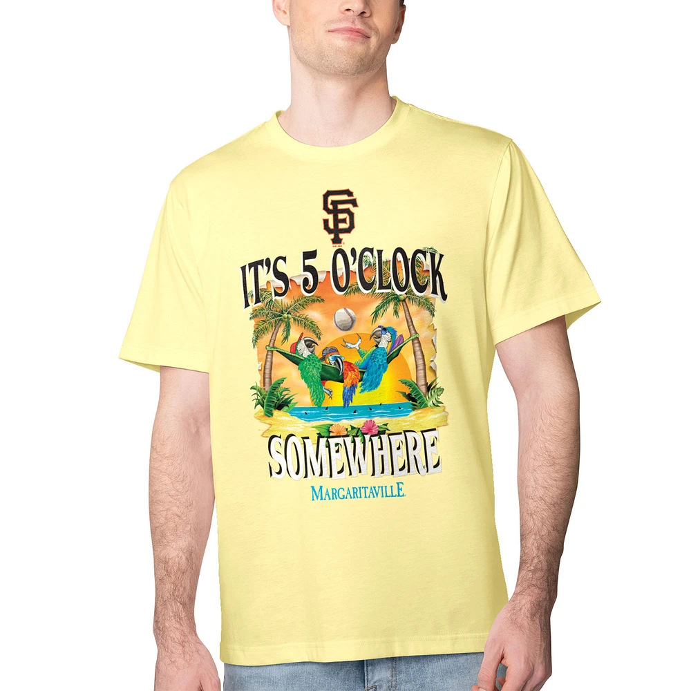 Men's Margaritaville Yellow San Francisco Giants Five O'Clock Graphic T-Shirt