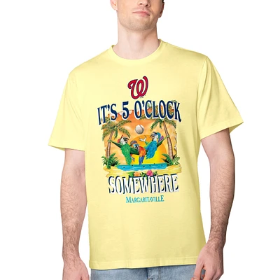 Men's Margaritaville Yellow Washington Nationals Five O'Clock Graphic T-Shirt