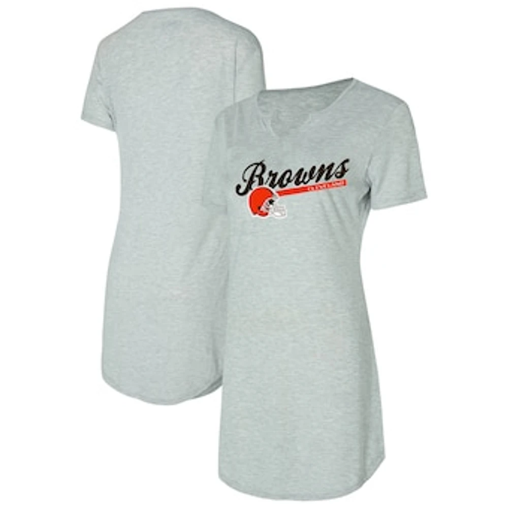 Women's Concepts Sport Gray Cleveland Browns Petition Knit Nightshirt