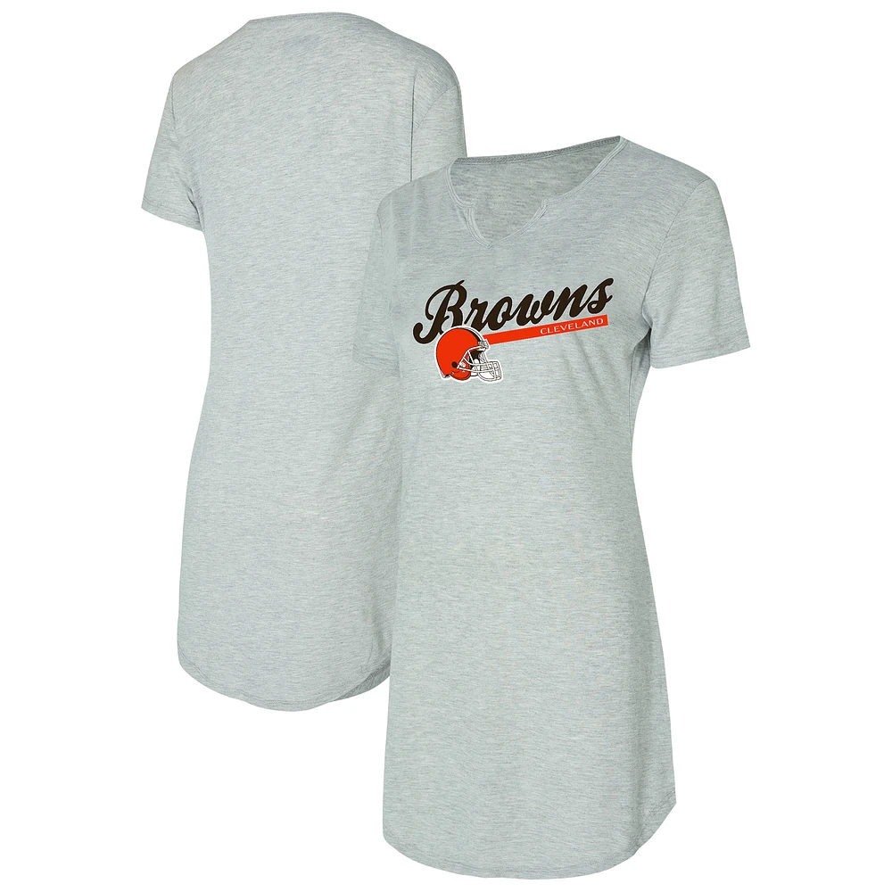 Women's Concepts Sport Gray Cleveland Browns Petition Knit Nightshirt