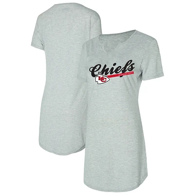 Women's Concepts Sport Gray Kansas City Chiefs Petition Knit Nightshirt