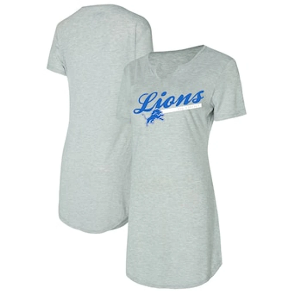 Women's Concepts Sport Gray Detroit Lions Petition Knit Nightshirt