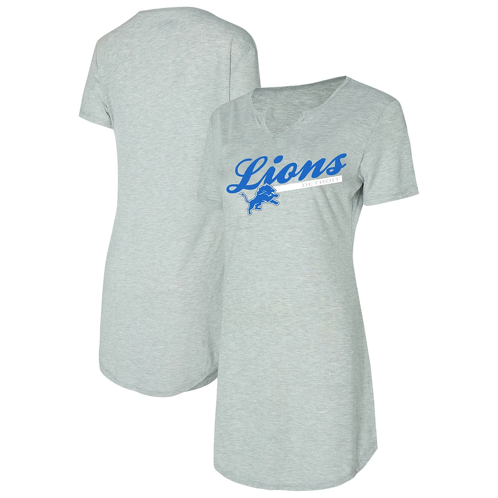 Women's Concepts Sport Gray Detroit Lions Petition Knit Nightshirt