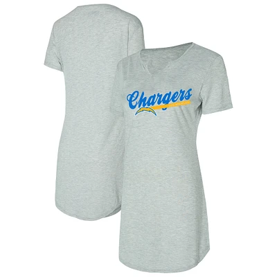 Women's Concepts Sport Gray Los Angeles Chargers Petition Knit Nightshirt