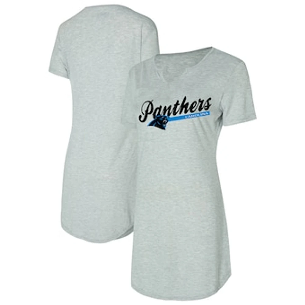 Women's Concepts Sport Gray Carolina Panthers Petition Knit Nightshirt