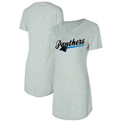 Women's Concepts Sport Gray Carolina Panthers Petition Knit Nightshirt