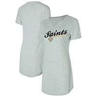 Women's Concepts Sport Gray New Orleans Saints Petition Knit Nightshirt