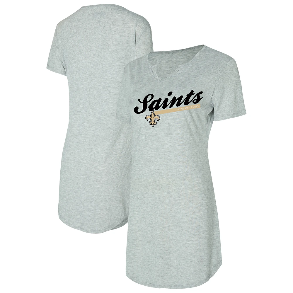 Women's Concepts Sport Gray New Orleans Saints Petition Knit Nightshirt