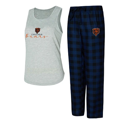 Women's Concepts Sport Gray/Navy Chicago Bears Petition Tank Top and Pants Sleep Set