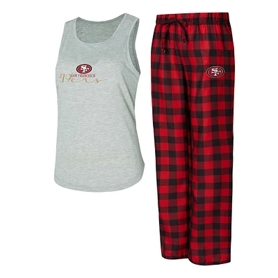 Women's Concepts Sport Gray/Scarlet San Francisco 49ers Petition Tank Top and Pants Sleep Set