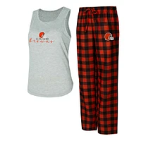 Women's Concepts Sport Gray/Brown Cleveland Browns Petition Tank Top and Pants Sleep Set