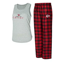 Women's Concepts Sport Gray/Red Kansas City Chiefs Petition Tank Top and Pants Sleep Set