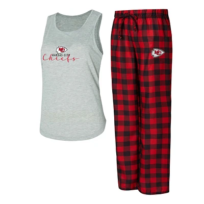 Women's Concepts Sport Gray/Red Kansas City Chiefs Petition Tank Top and Pants Sleep Set