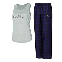 Women's Concepts Sport Gray/Purple Baltimore Ravens Petition Tank Top and Pants Sleep Set