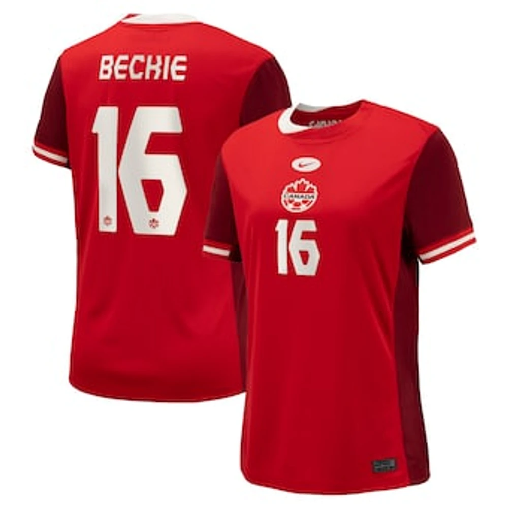 Women's Nike Janine Beckie Red Canada Soccer 2024 Home Replica Jersey