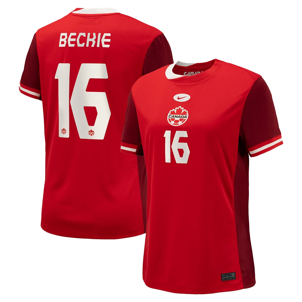 Women's Nike Janine Beckie Red Canada Soccer 2024 Home Replica Jersey