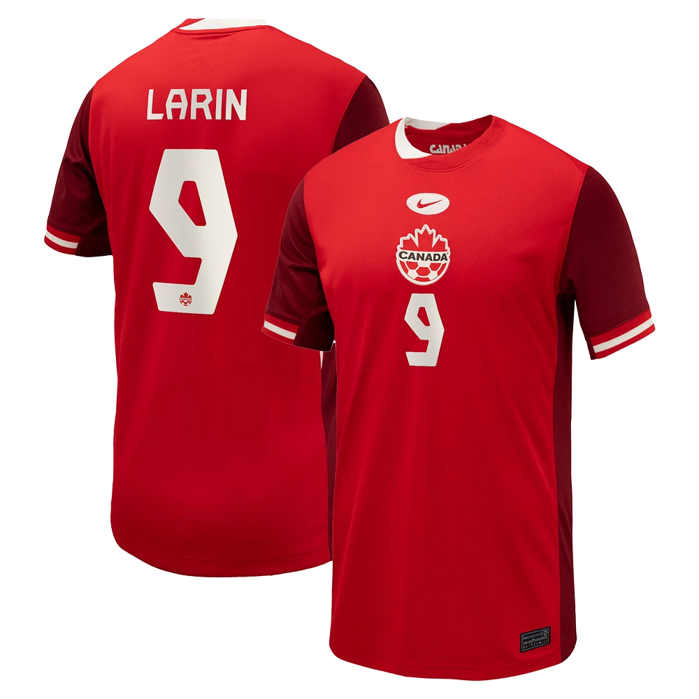 Youth Nike Cyle Larin Red Canada Soccer 2024 Home Replica Jersey