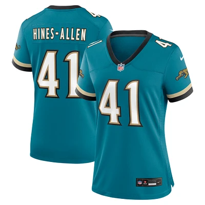 Women's Nike Josh Hines-Allen Teal Jacksonville Jaguars Prowler Throwback Game Jersey