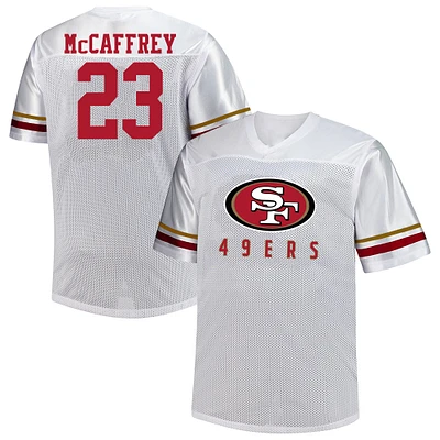 Men's Fanatics Christian McCaffrey White San Francisco 49ers Big & Tall V-Neck Fashion Jersey