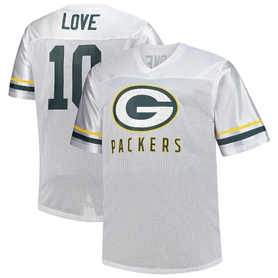 Men's Fanatics Jordan Love White Green Bay Packers Big & Tall V-Neck Fashion Jersey
