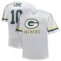 Men's Fanatics Jordan Love White Green Bay Packers Big & Tall V-Neck Fashion Jersey
