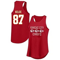 Women's Fanatics Travis Kelce Red Kansas City Chiefs Plus Name & Number Tank Top