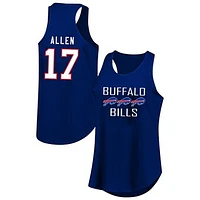 Women's Fanatics Josh Allen Royal Buffalo Bills Plus Name & Number Tank Top