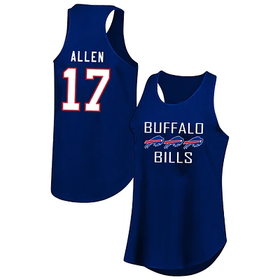 Women's Fanatics Josh Allen Royal Buffalo Bills Plus Name & Number Tank Top