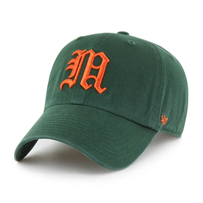 Men's '47 Green Miami Hurricanes Vault Clean Up Adjustable Hat