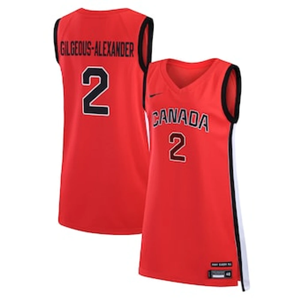 Women's Nike Shai Gilgeous-Alexander Red Canada Basketball 2024 Summer Limited Swingman Player Jersey