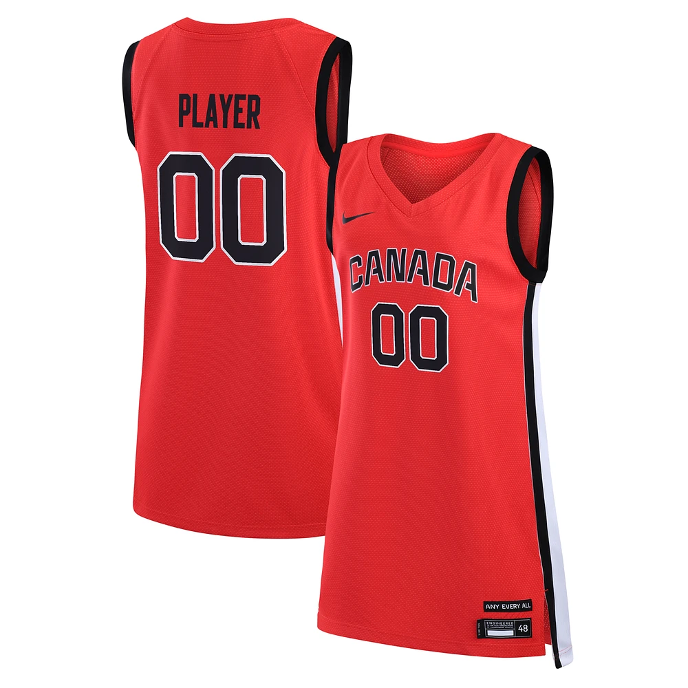 Women's Nike Red Canada Basketball 2024 Summer Pick-A-Player Limited Swingman Jersey